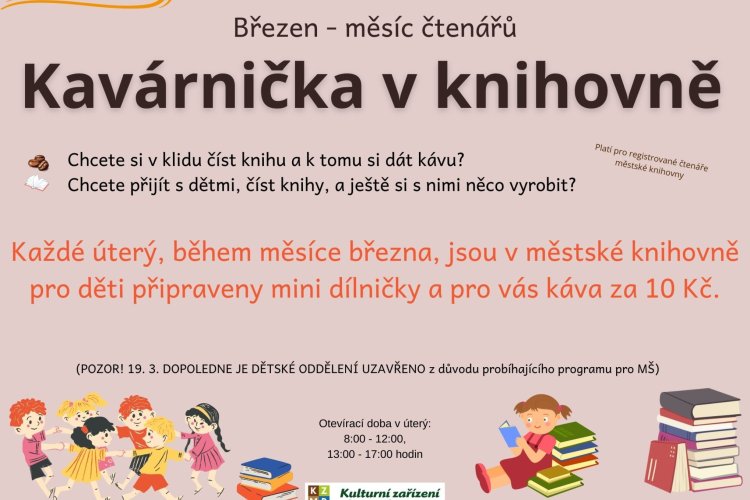 Kavárnička v knihovně/měsíc čtenářů